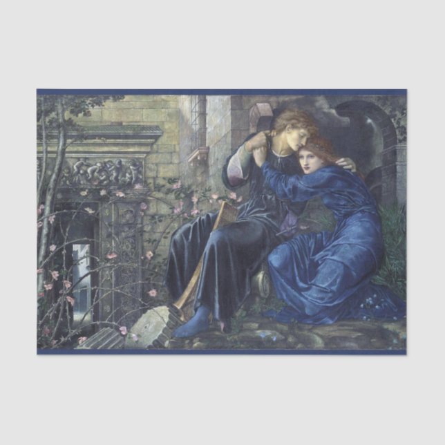 Papel De Seda Amor entre as ruínas (por Edward Burne-Jones) (Frente )