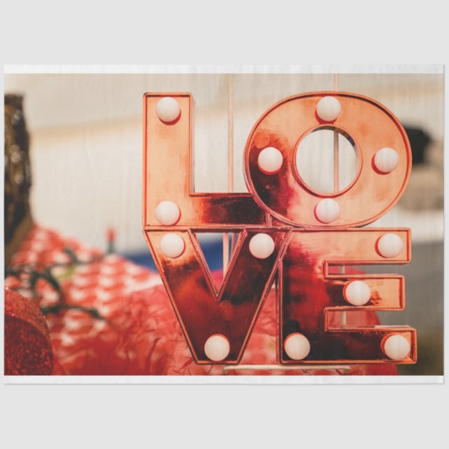 Papel De Seda AMOR (Grande Letra Vermelha) (Frente )