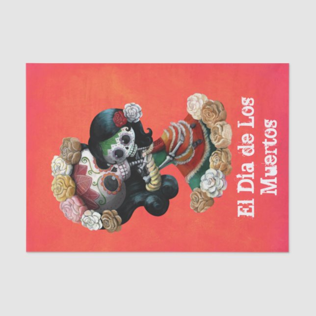 Papel De Seda Amor maternal de esqueleto mexicano (Frente )