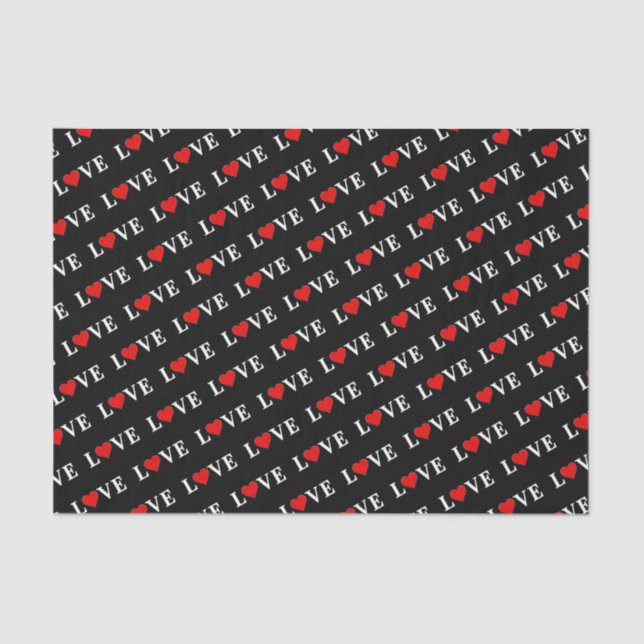 Papel De Seda AMOR Moderno Trendy Black and White (Frente )