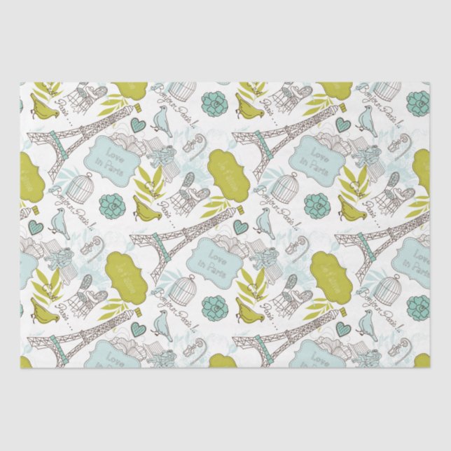 Papel De Seda Amor no padrão de Paris (Frente )