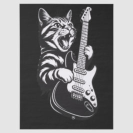Papel De Seda Amor por Música Legal | Gato de Rock Tocando Guita