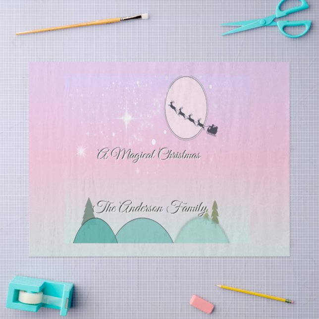 Papel De Seda Amuleto de Tecido Pastel Natalino ao Luar (Arte )