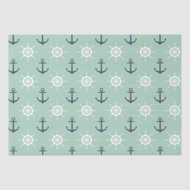 Papel De Seda Âncoras e Helms náuticos (Frente )