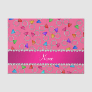 Papel De Seda Anel de diamante cor-de-rosa conhecido