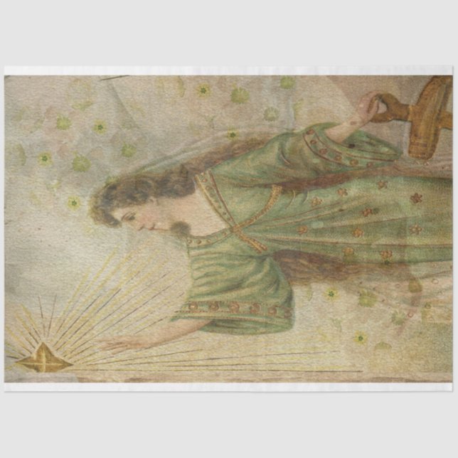 Papel De Seda Angel Saudação Estrela de Natal (Frente )