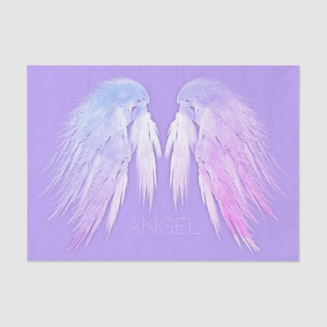 Papel De Seda ANGEL WINGS Fairy Purple Custom Name (Frente )