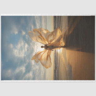 Papel De Seda Angelic Angel Walking na praia Decoupage