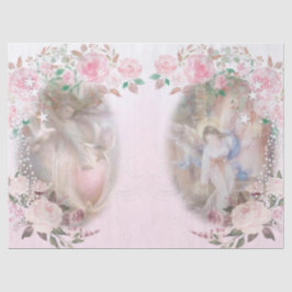Papel De Seda Ângulos e Rosas e Decoupage Rosa