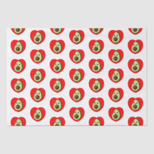 Papel De Seda Animação De Bebê Bonita Avocado No Coração Vermelh