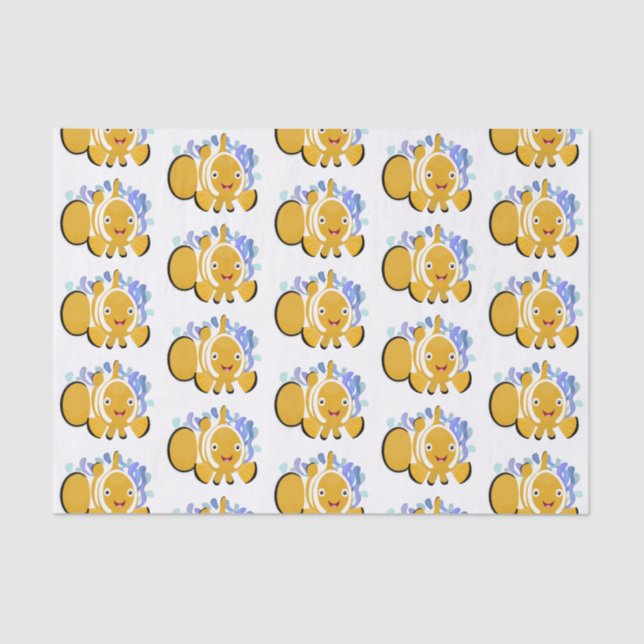 Papel De Seda Animação de marisco feliz e bonito (Frente )