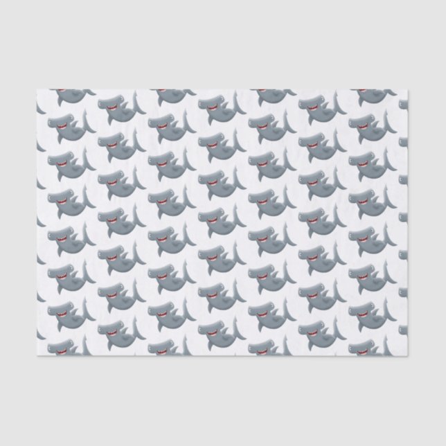 Papel De Seda Animação engraçada de tubarão Hammerhead (Frente )