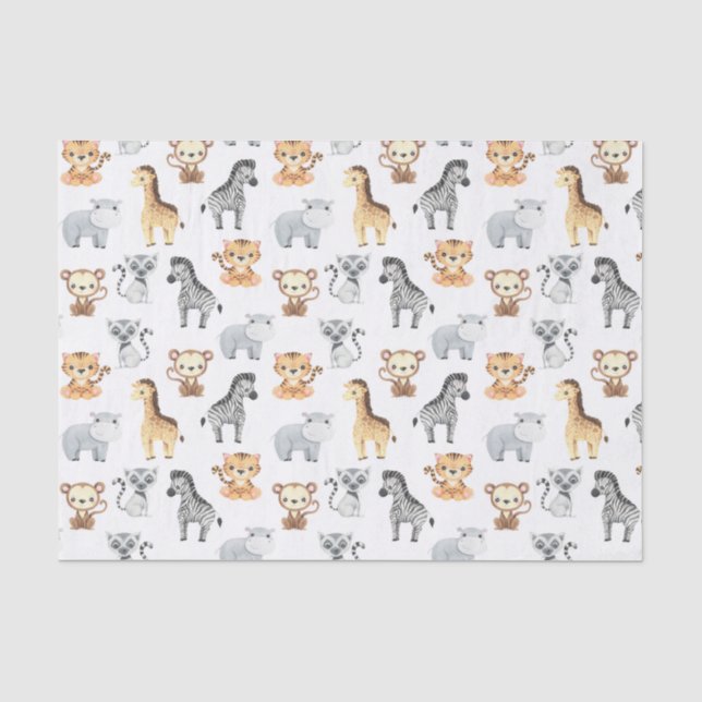 Papel De Seda Animais Bebês Fofos (Frente )