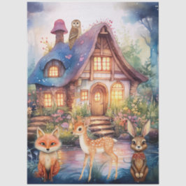 Papel De Seda  Animais Caprichosos da Floresta & Casa de Campo 