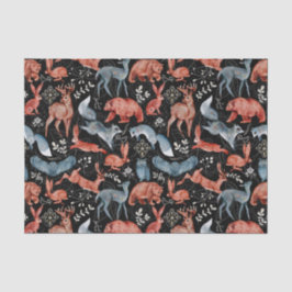 Papel De Seda Animais Castanhos Nórdicos Deixam Aquarela