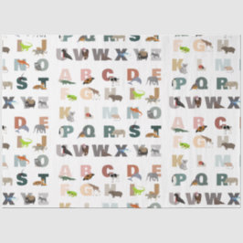Papel De Seda Animais Cutados do Alfabeto ABC