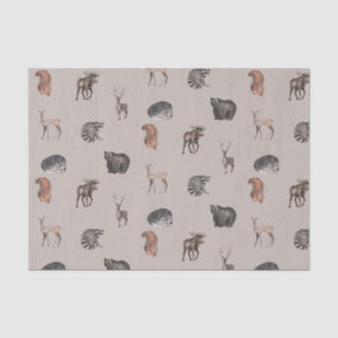Papel De Seda Animais Da Madeira De Cores Aquáticas - Cerveja, U