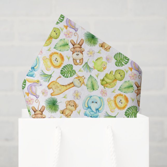 Papel De Seda Animais da Selva Decoupage Safari (Sacola de presentes)