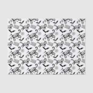 Papel De Seda Animais de Esqueleto Branco