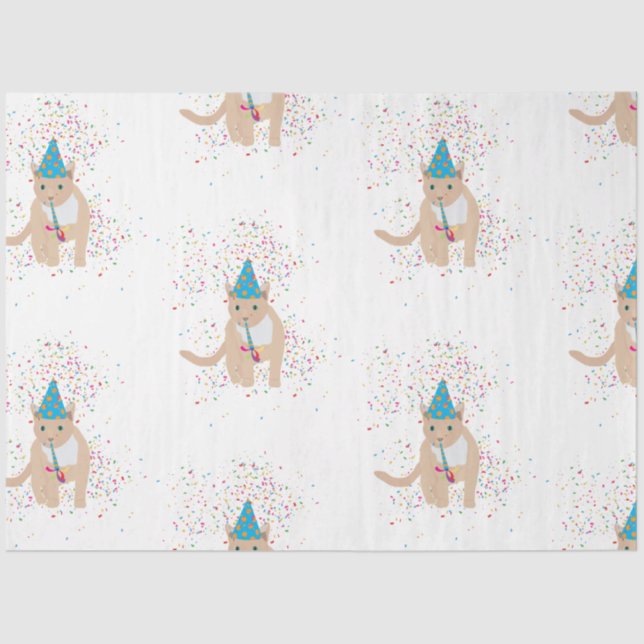 Papel De Seda Animais de Gato Engraçados Fazendo Festa (Frente )