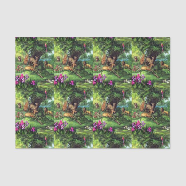 Papel De Seda Animais do vintage (Frente )