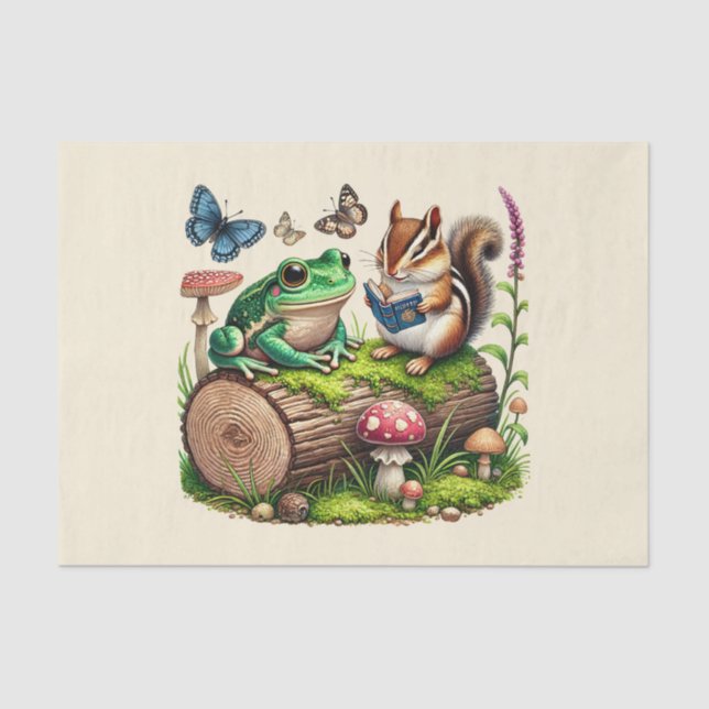 Papel De Seda Animais lindos amam a dissociação (Frente )