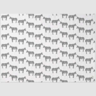 Papel De Seda Animais Selvagens do Zoológico Safari Zebra-Branca