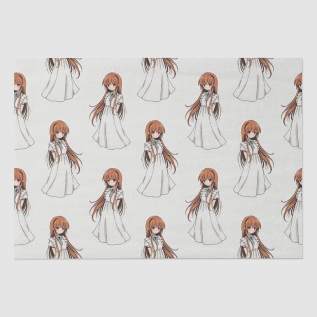 Papel De Seda Anime Weeb Girl Manga Pattern Design (Frente )
