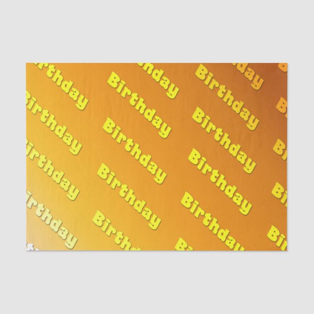 Papel De Seda Aniversário (amarelo) (Frente )