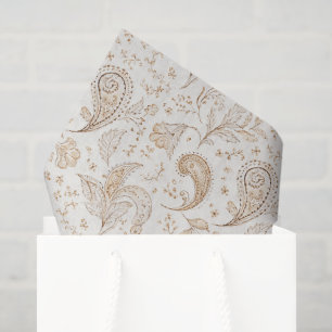 Papel De Seda Aniversário Boêmio Boho Marrom Creme