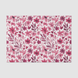 Papel De Seda Aniversário Corações Flores Rosa Vermelho Menina C