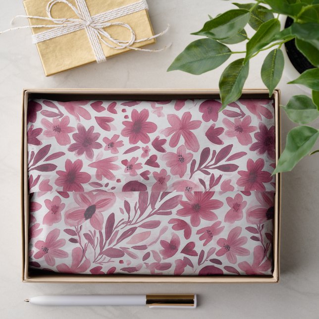 Papel De Seda Aniversário Corações Flores Rosa Vermelho Menina C (Presente)