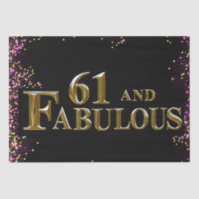 Papel De Seda Aniversário de 61 anos (Frente )