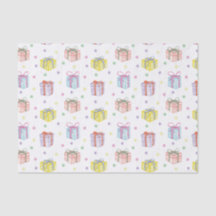 Aniversário de Aquarela Presente e Confetti