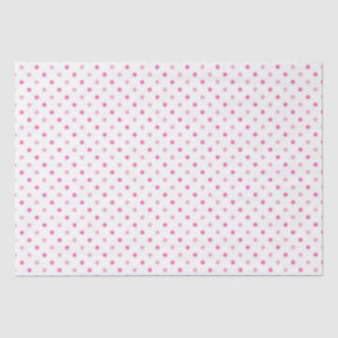 Papel De Seda Aniversário de Bolinhas Brancas e Rosas