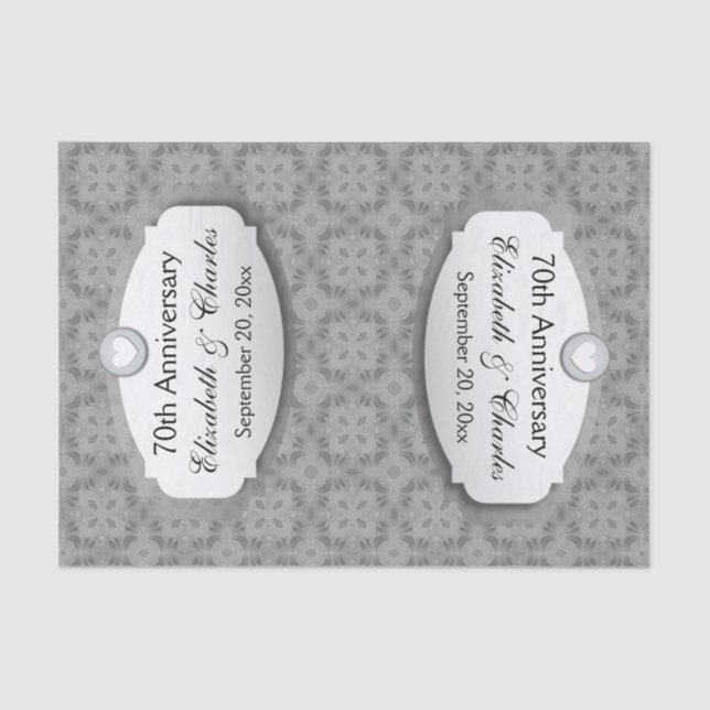 Papel De Seda Aniversário de Casamento de 70 Platinum Z03 (Frente )