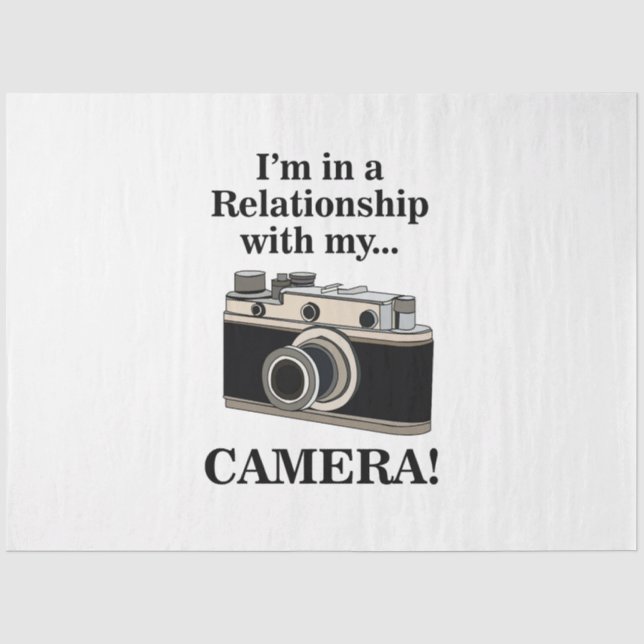 Papel De Seda Aniversário de Fotógrafo Divertido Câmera Antiga (Frente )