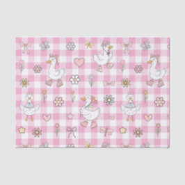 Papel De Seda Aniversário de Gingham Rosa-Rosa-bobo