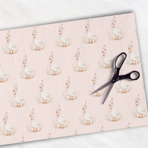 Aniversário de Meninas Rosa Elegante Ganso Bobo