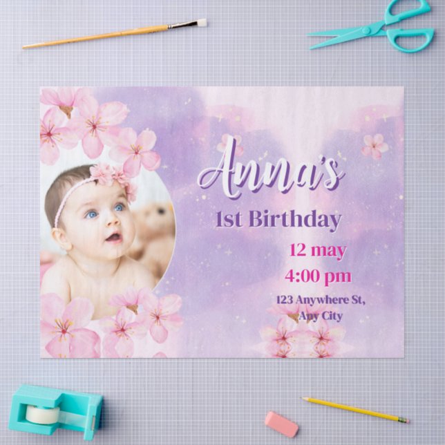 Papel De Seda Aniversário de princesa  (Arte )