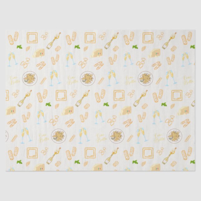 Papel De Seda Aniversário de Prosecco e Massa (Frente )