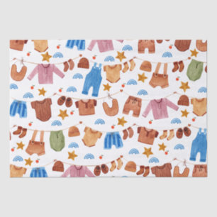 Papel De Seda Aniversário do Chá de fraldas das roupas de bebê