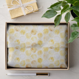 Papel De Seda Aniversário do Dourado Yellow Honeycomb