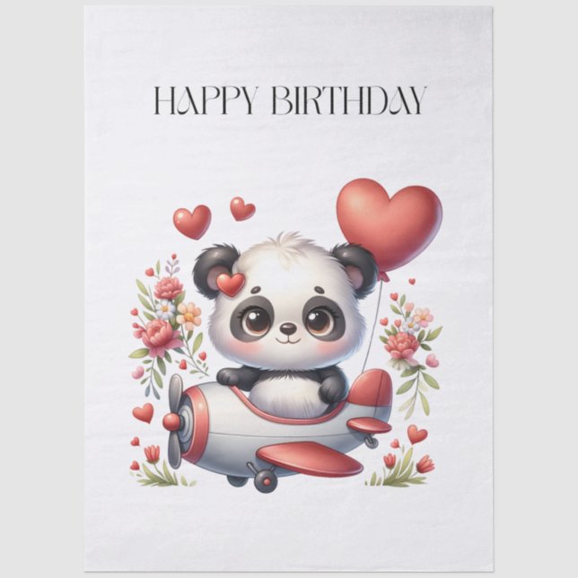 Papel De Seda Aniversário do Panda Piloto (Frente )