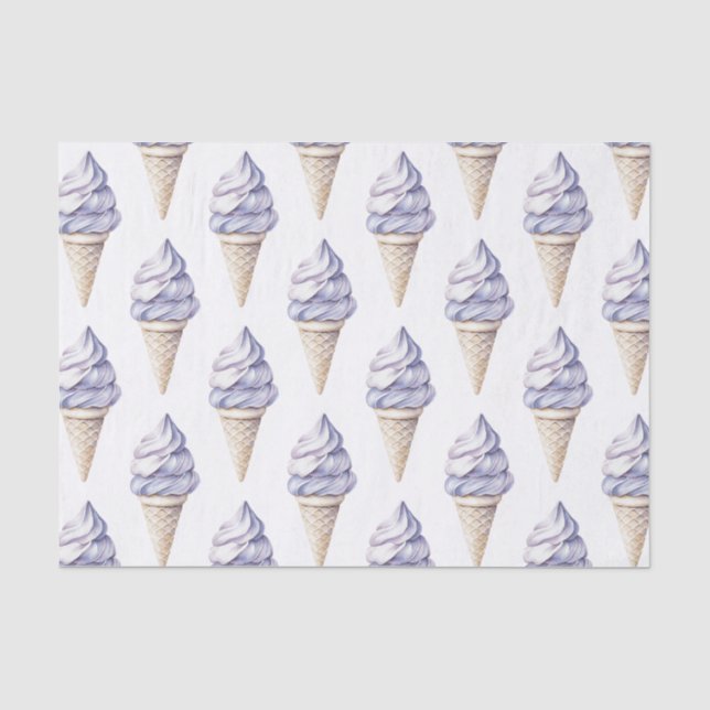 Papel De Seda Aniversário do Sorvete Roxo da lavanda (Frente )