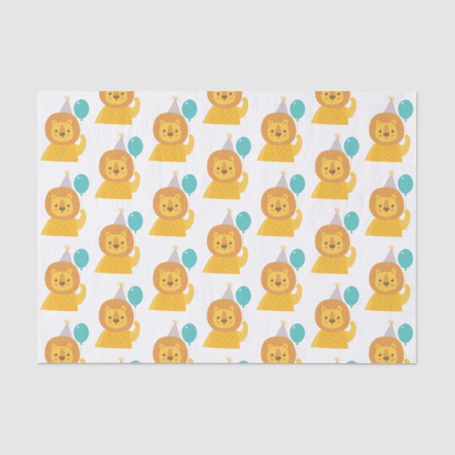 Papel De Seda Aniversário do Tecido Leão (Frente )