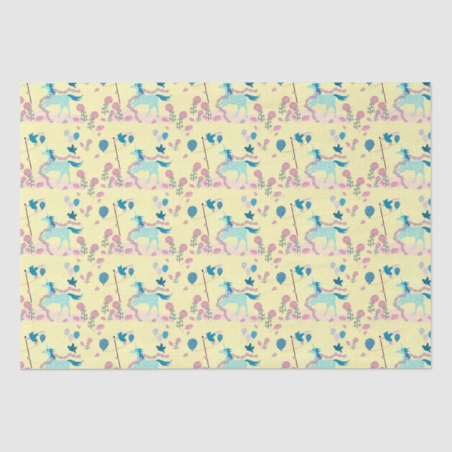 Papel De Seda Aniversário do Unicórn (Frente )