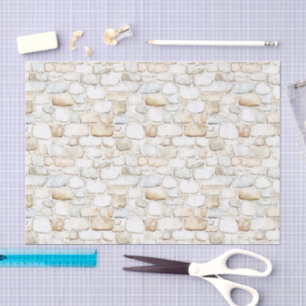 Papel De Seda Aniversário Falso Pedras Branco Creme Cinza