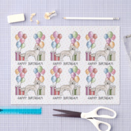 Papel De Seda Aniversário feliz do Ouro de Cream para Sempre Col