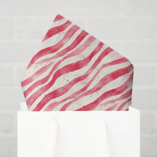 Papel De Seda Aniversário Listras Caprichosas Vermelho Branco